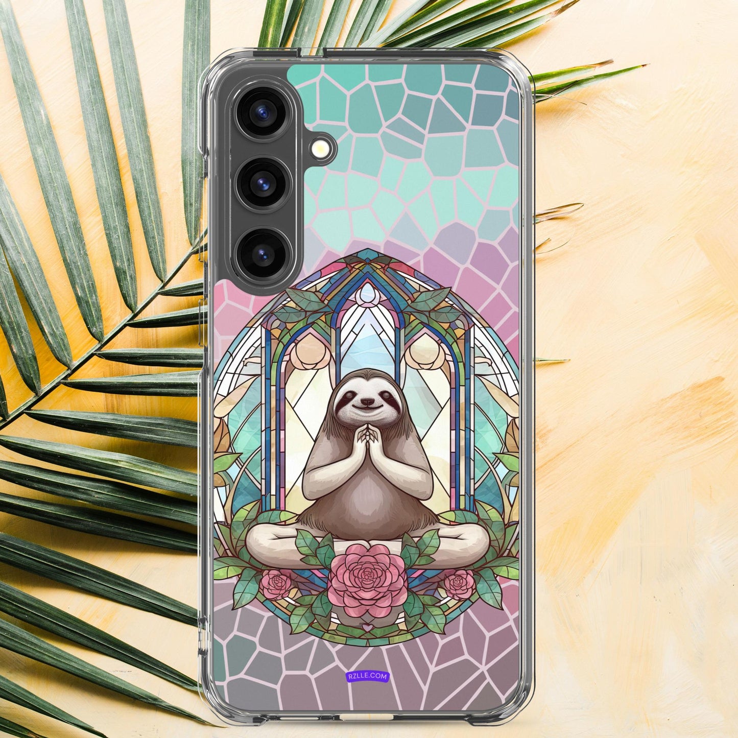 Sloth Stained Glass Samsung® Galaxy Clear Phone Case