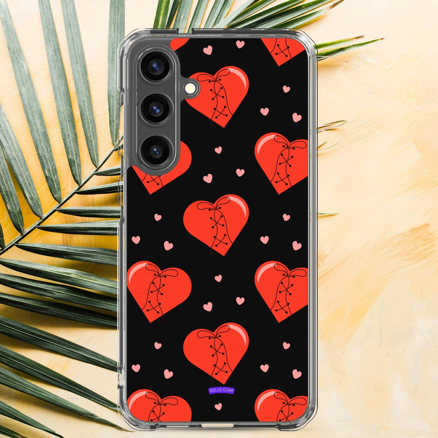 Stitched Hearts Samsung® Galaxy Clear Phone Case