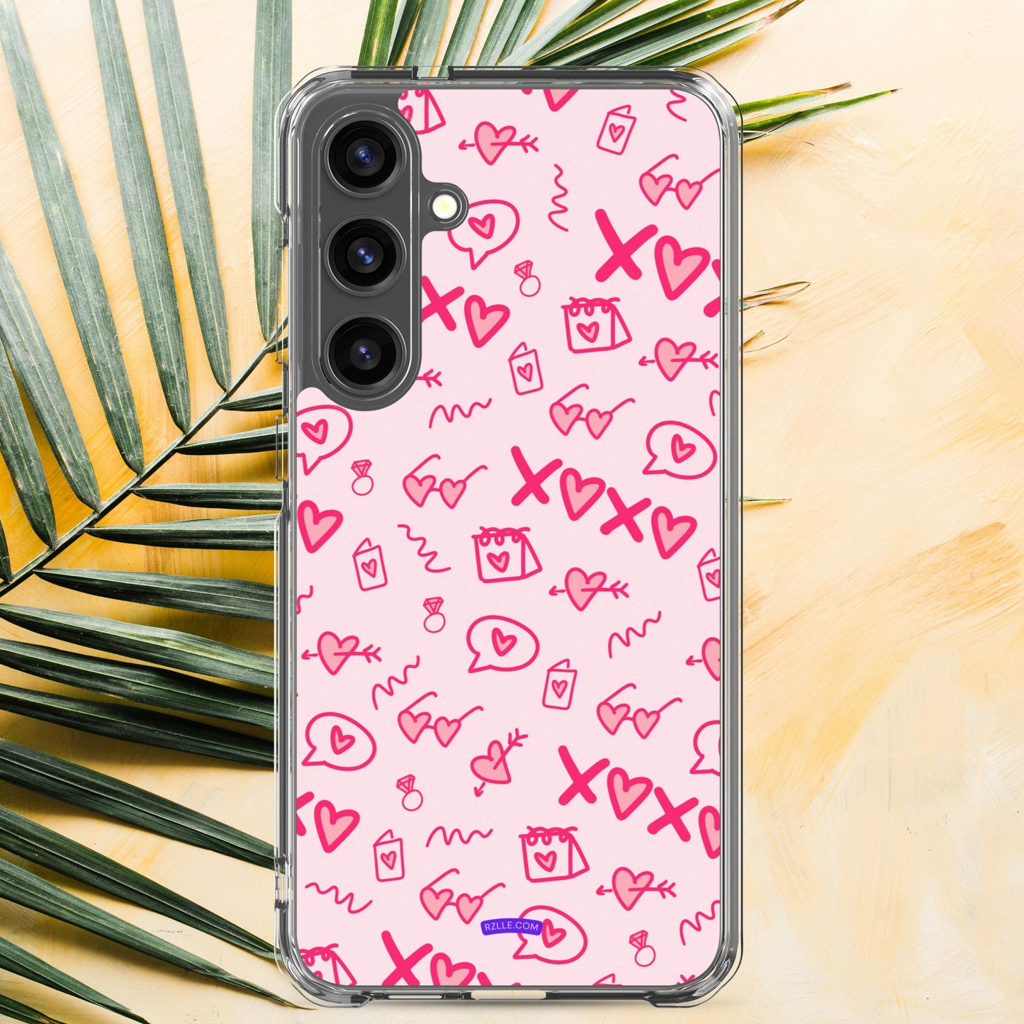 Hearts Doodle Samsung® Galaxy Clear Phone Case