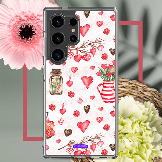 Retro Trinkets Hearts Samsung® Galaxy Clear Phone Case