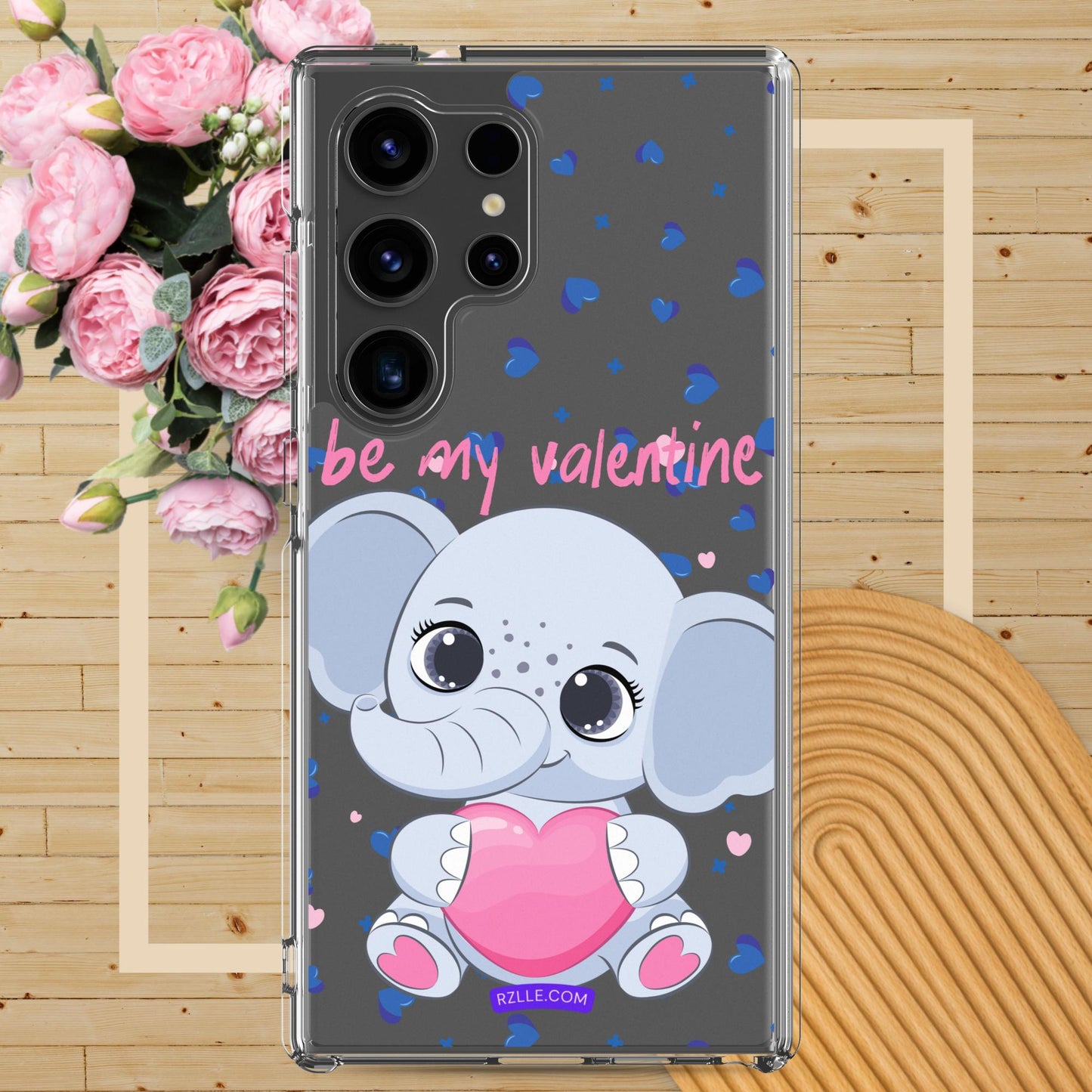 Cute Elephant Be My Valentine Samsung® Galaxy Clear Phone Case