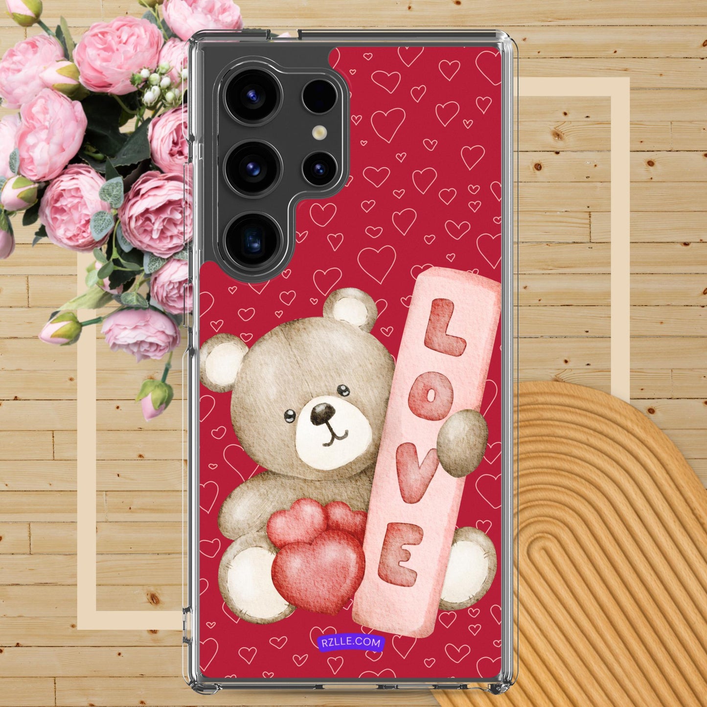 Bear Love & Hearts Samsung® Galaxy Clear Phone Case