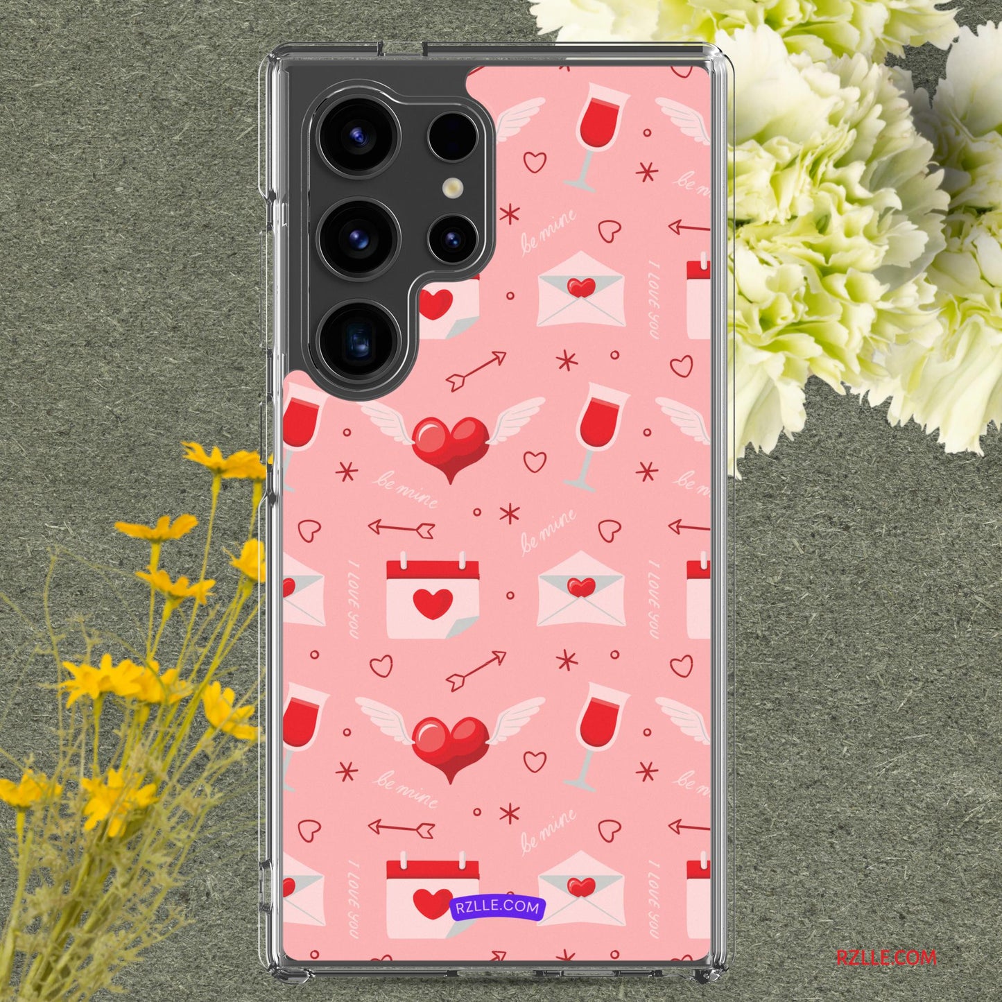 Red Flying Hearts Samsung® Galaxy Clear Phone Case