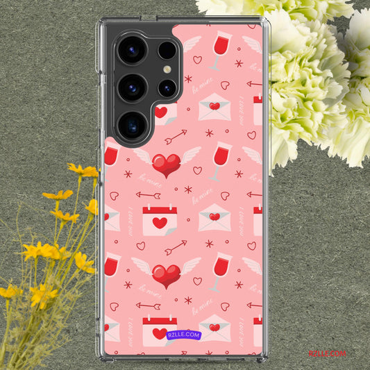 Red Flying Hearts Samsung® Galaxy Clear Phone Case