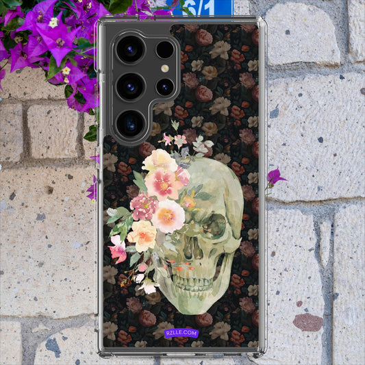 Flower Gothic Skull Clear Case for Samsung®