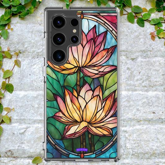 Pink Lotus Stained Glass Clear Case for Samsung®