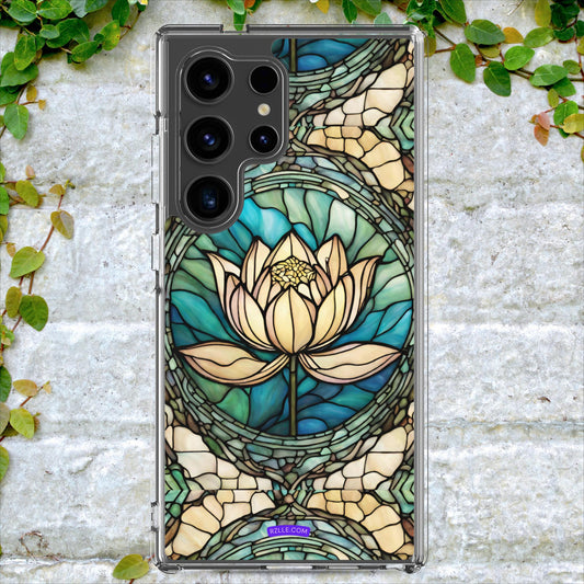 Beautiful Lotus Flower Stained Glass Clear Case for Samsung®