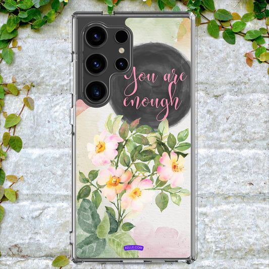 Flowers You Are Enough in Watercolor Clear Case for Samsung®