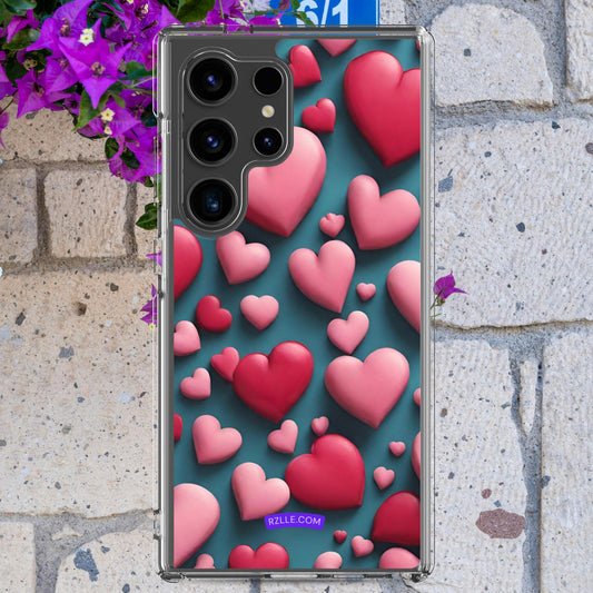 Clay Hearts Samsung® Galaxy Clear Phone Case