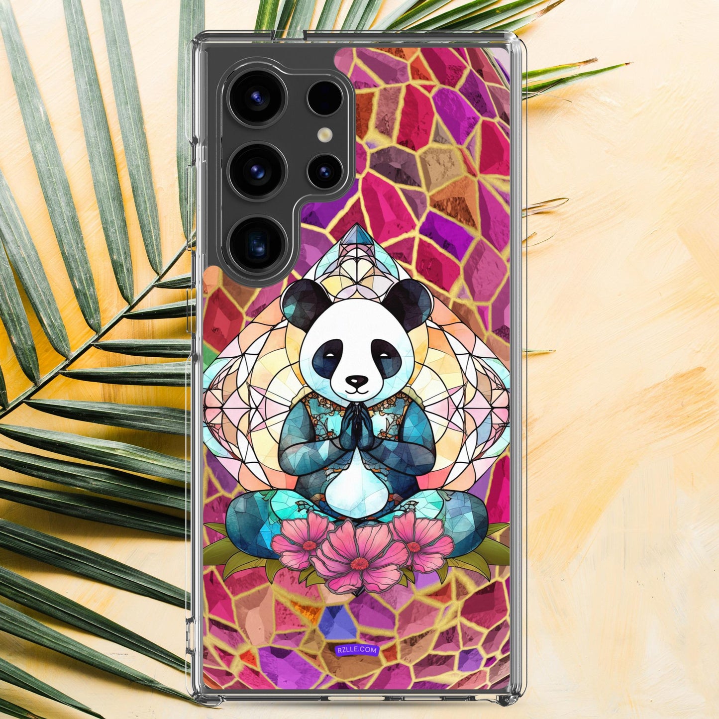 Panda Stained Glass Samsung® Galaxy Clear Phone Case