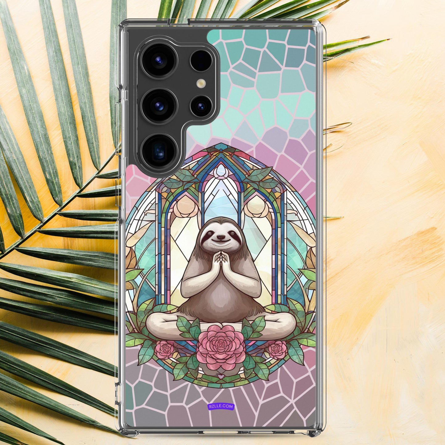 Sloth Stained Glass Samsung® Galaxy Clear Phone Case