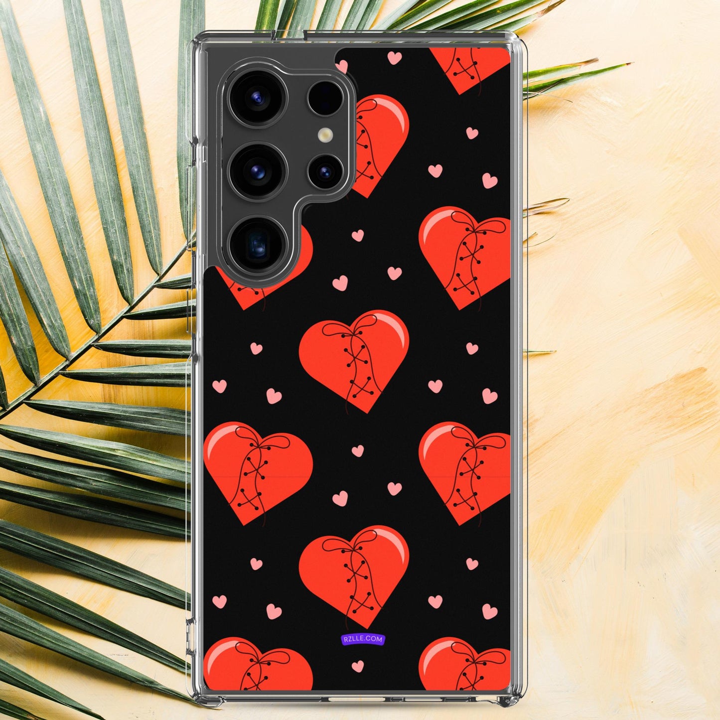 Stitched Hearts Samsung® Galaxy Clear Phone Case