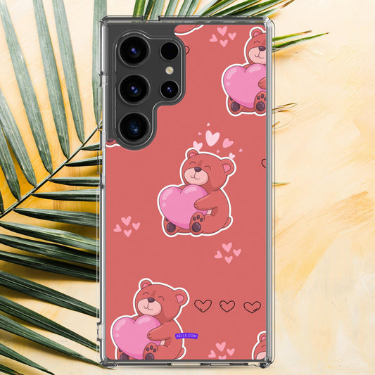 Bear Hug Heart Samsung® Galaxy Clear Phone Case