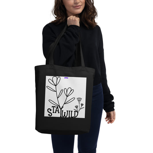 Stay Wild Eco Black Tote Bag