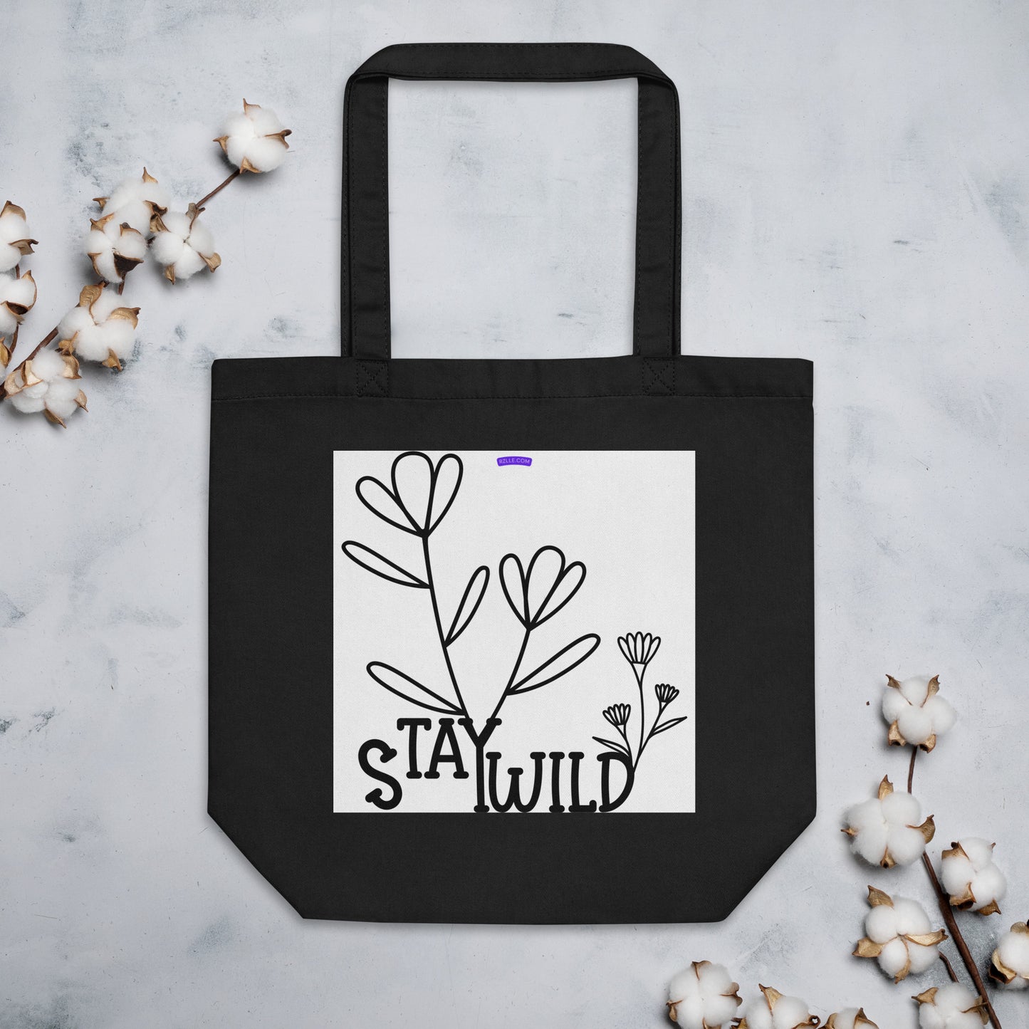 Stay Wild Eco Black Tote Bag