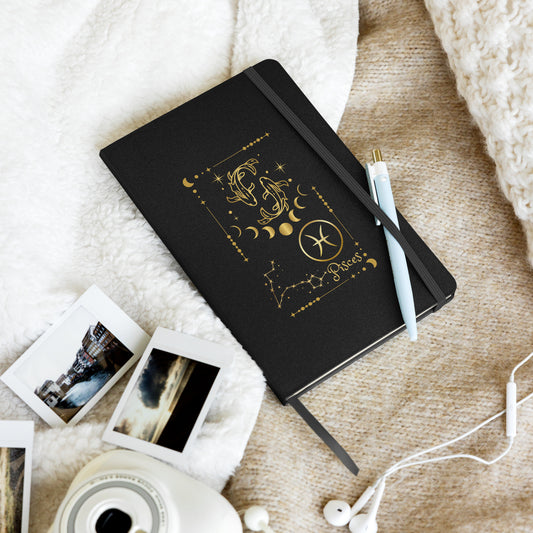 Pisces Zodiac Astrology Hardcover bound notebook