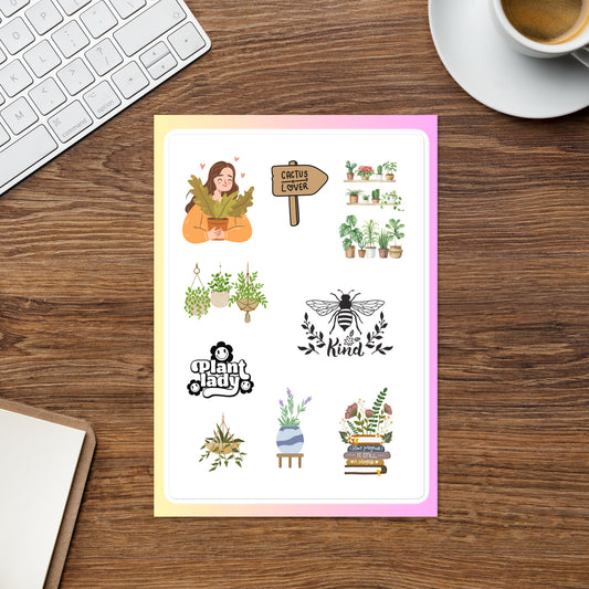 Plants Lover Kiss-Cut Stickers Sheet