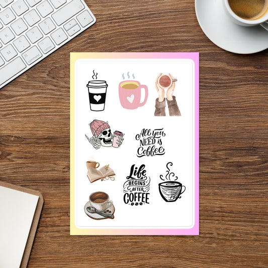 Coffee Lover Kiss-Cut Sticker Sheet