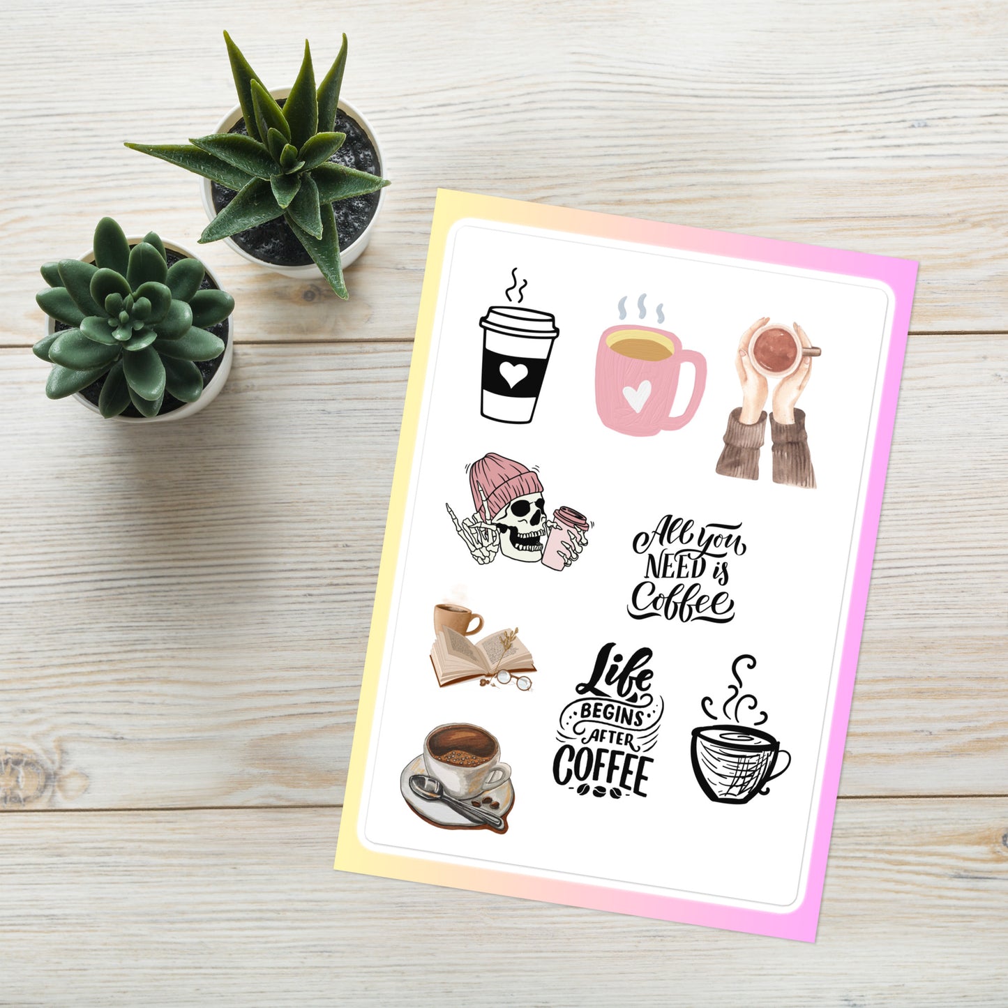 Coffee Lover Kiss-Cut Sticker Sheet