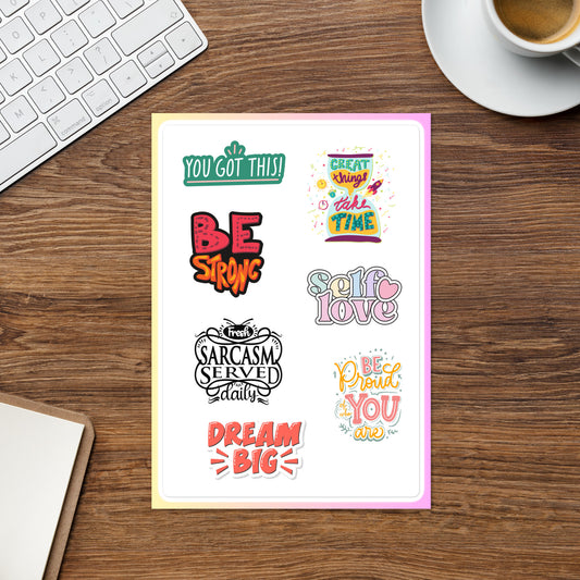 Motivational Inspirational Sticker sheet