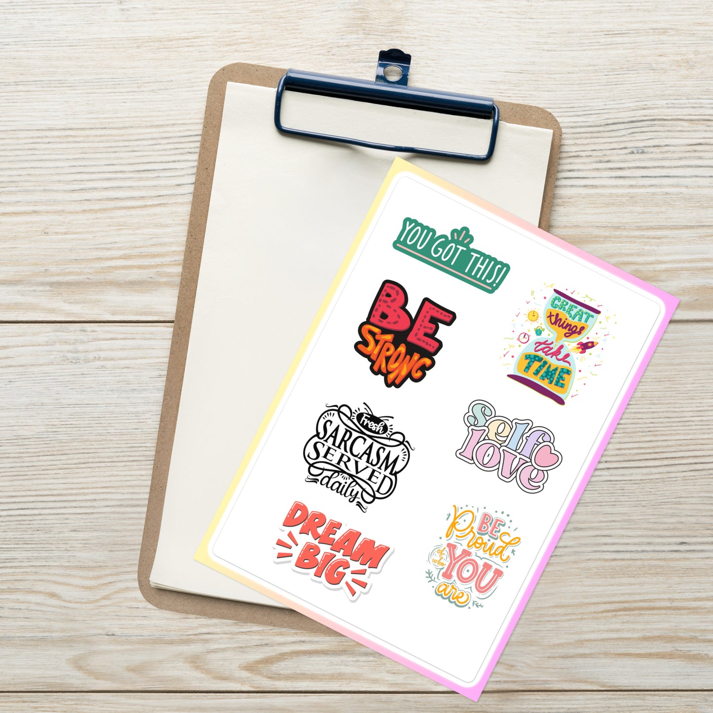 Motivational Inspirational Sticker sheet