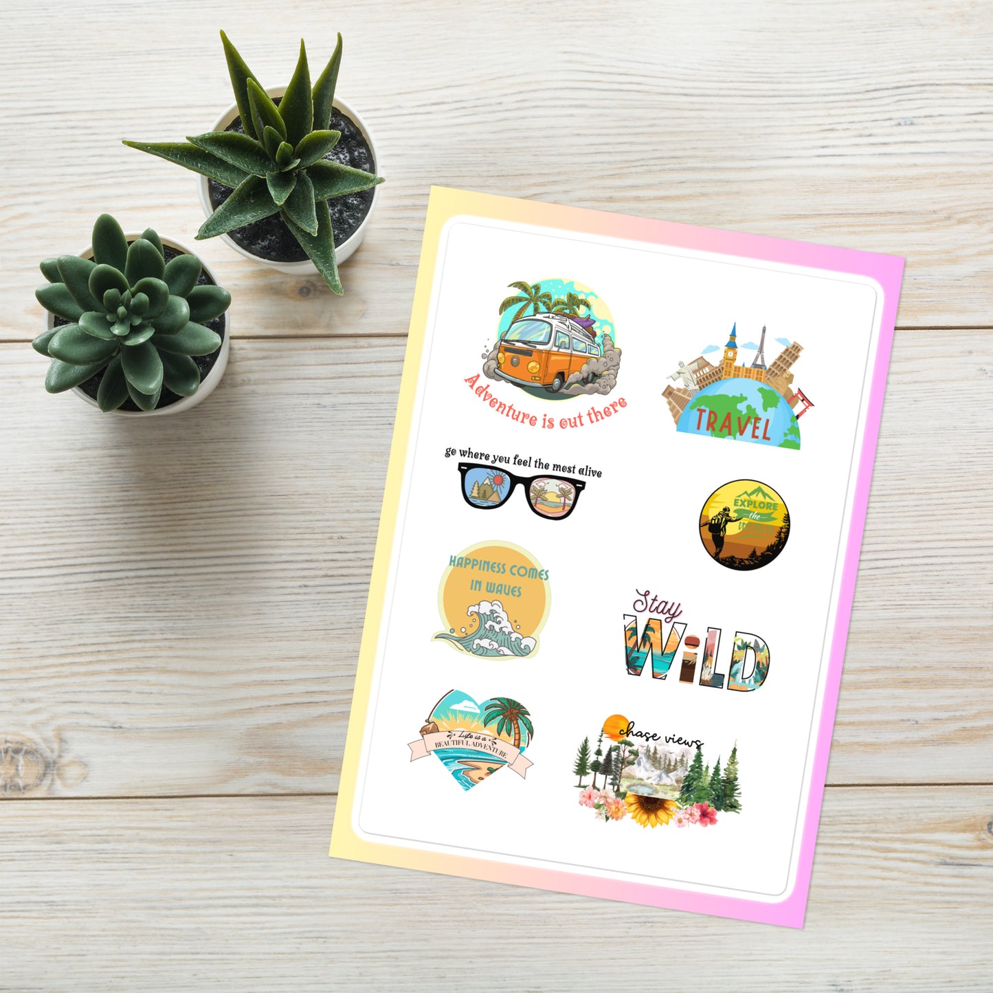 Travel Wanderlust Sticker sheet