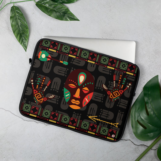 Aztec Tribal Deity Laptop Sleeve