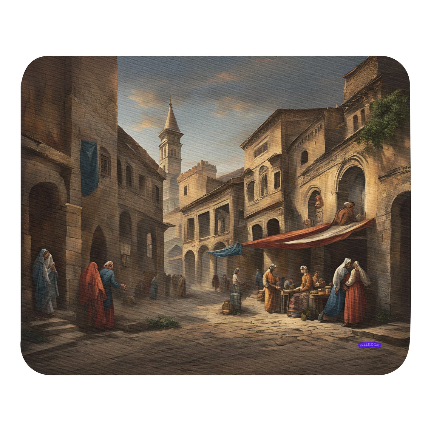 Old City In Watercolor Painting Mouse pad