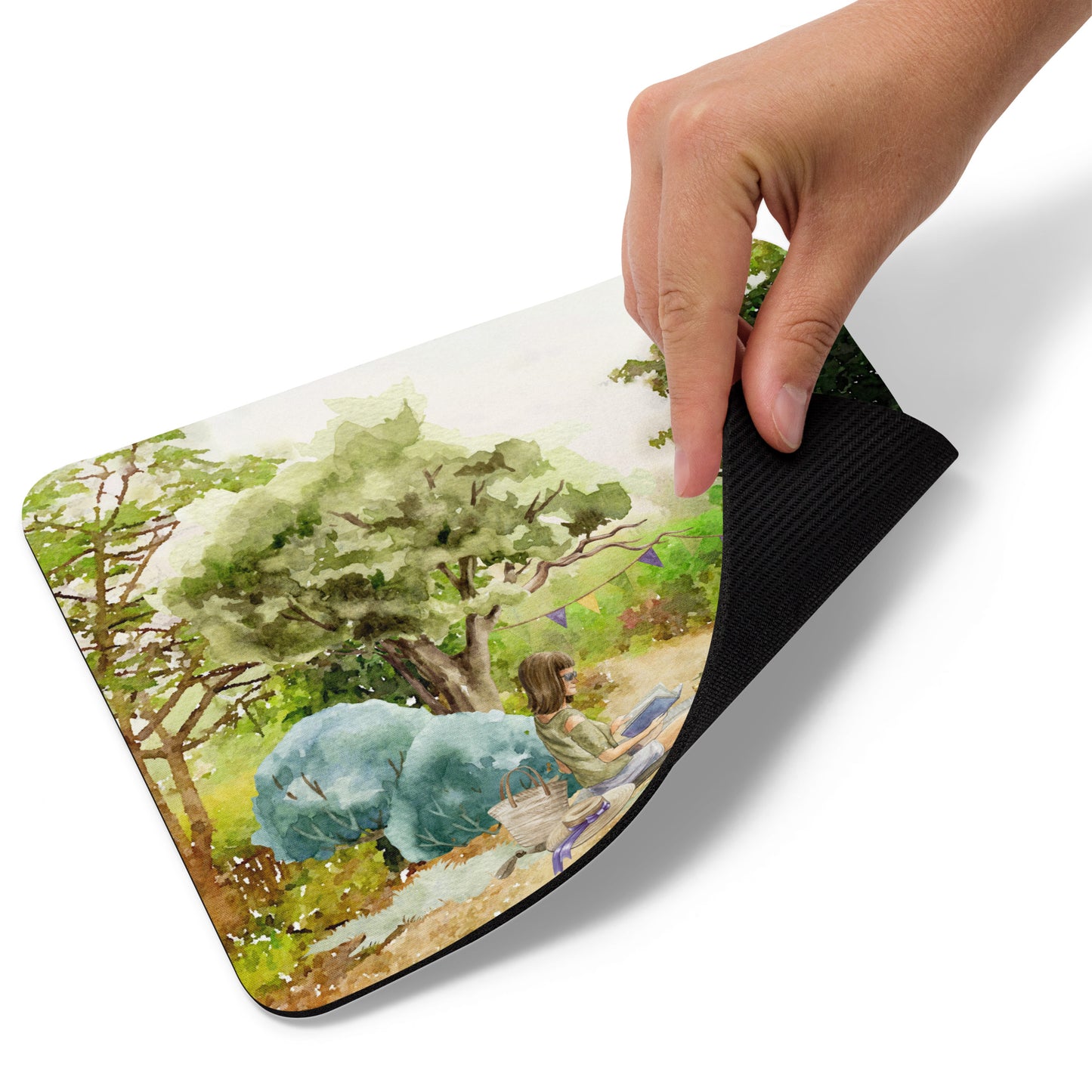 Picnic With My Dog In The Woods Mouse pad