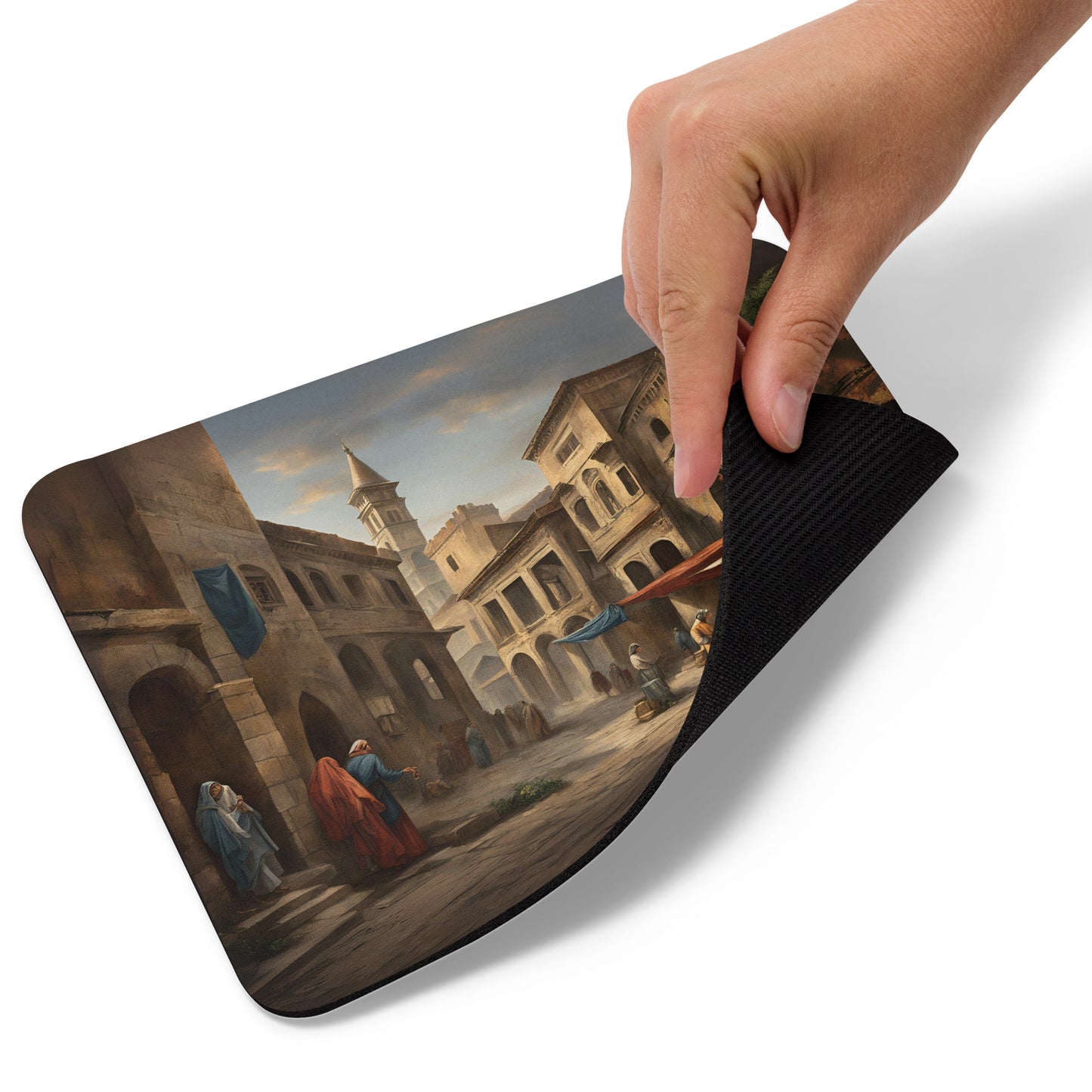 Old City In Watercolor Painting Mouse pad