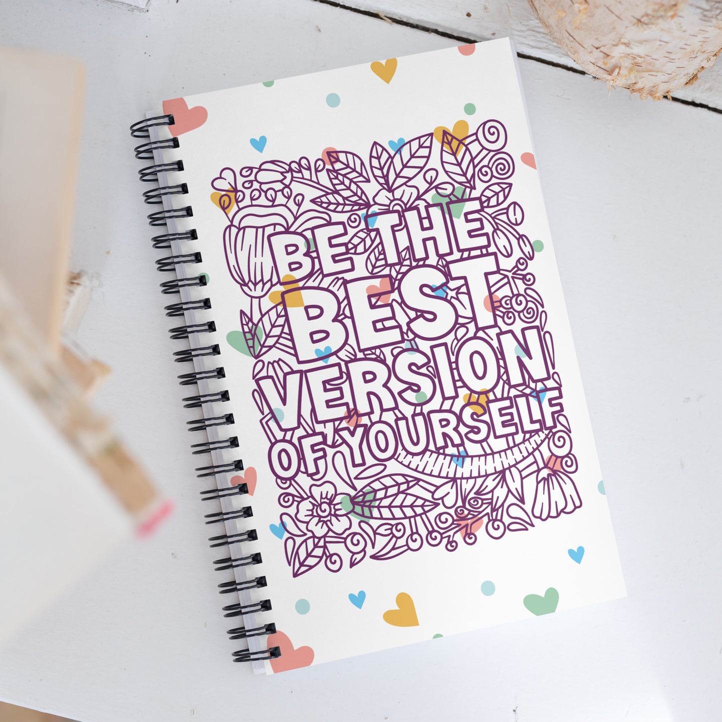 Be The Best Version Of Yourself Floral Spiral notebook