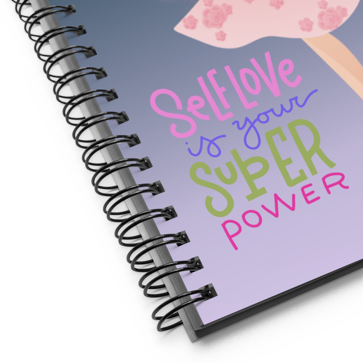 Pretty Girl With Flowers Self Love Spiral notebook