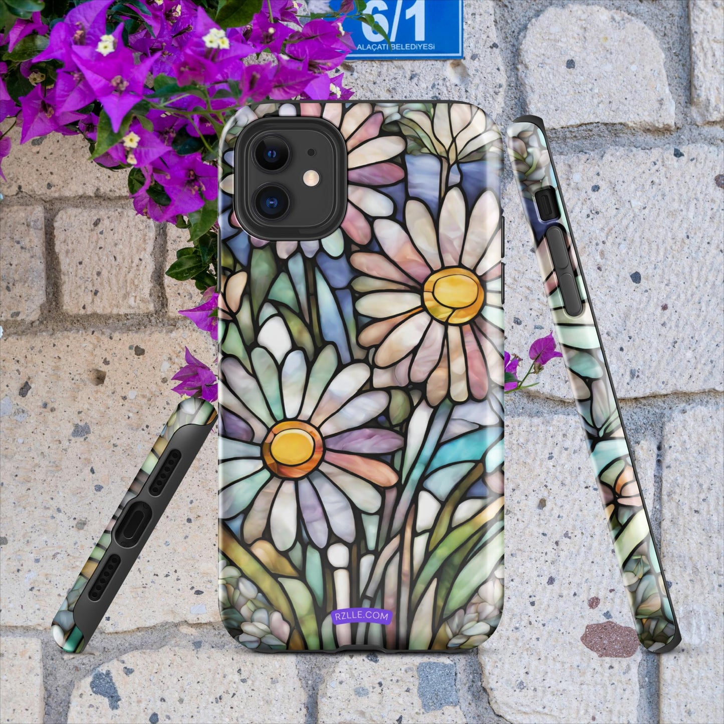 Daisy Flowers Stained Glass Tough Case for iPhone®