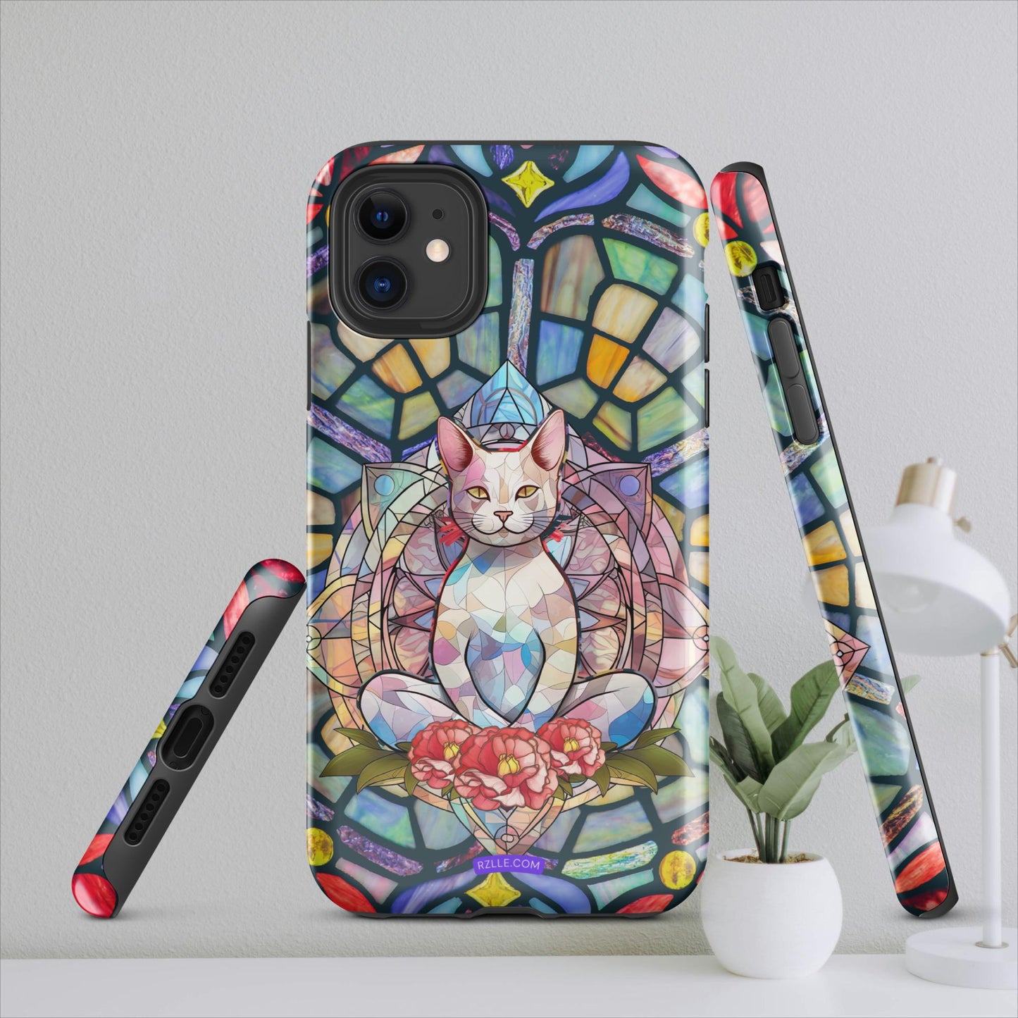 Stained Glass Zen Cat Tough Case for iPhone®