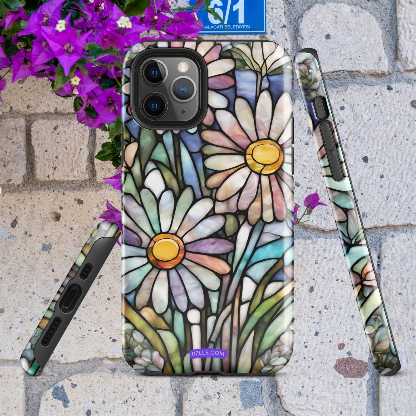 Daisy Flowers Stained Glass Tough Case for iPhone®