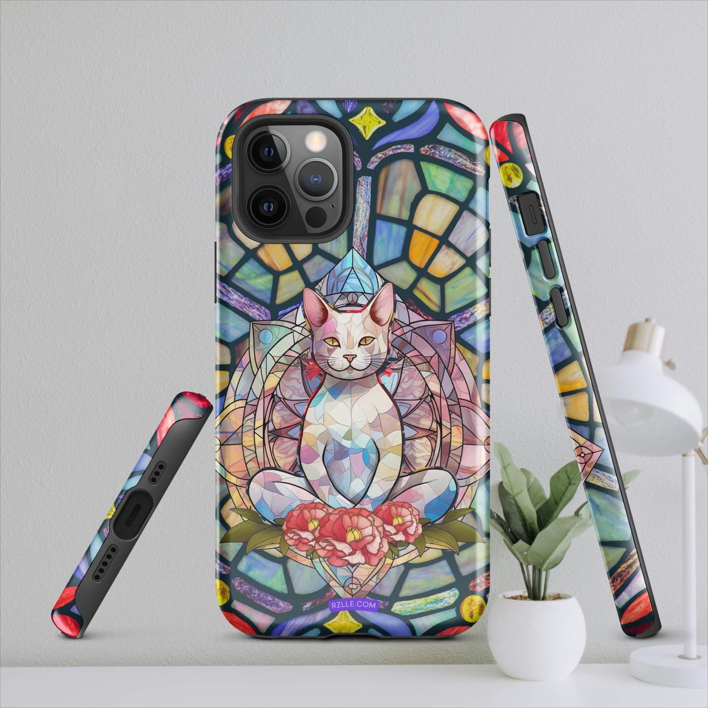 Stained Glass Zen Cat Tough Case for iPhone®