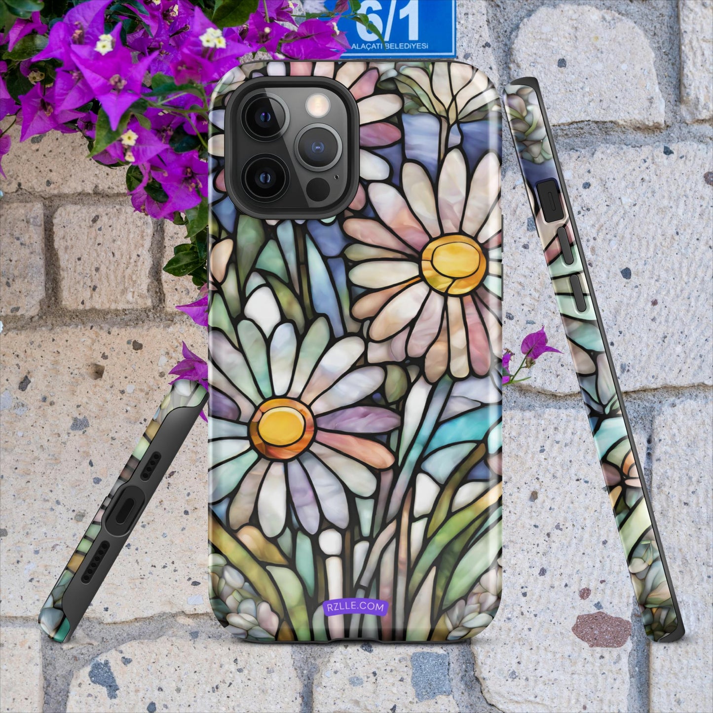 Daisy Flowers Stained Glass Tough Case for iPhone®