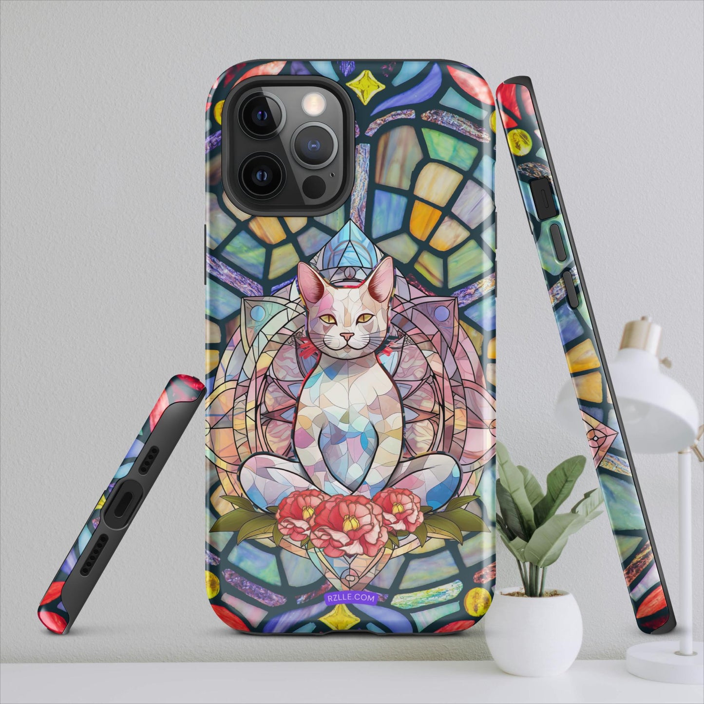 Stained Glass Zen Cat Tough Case for iPhone®