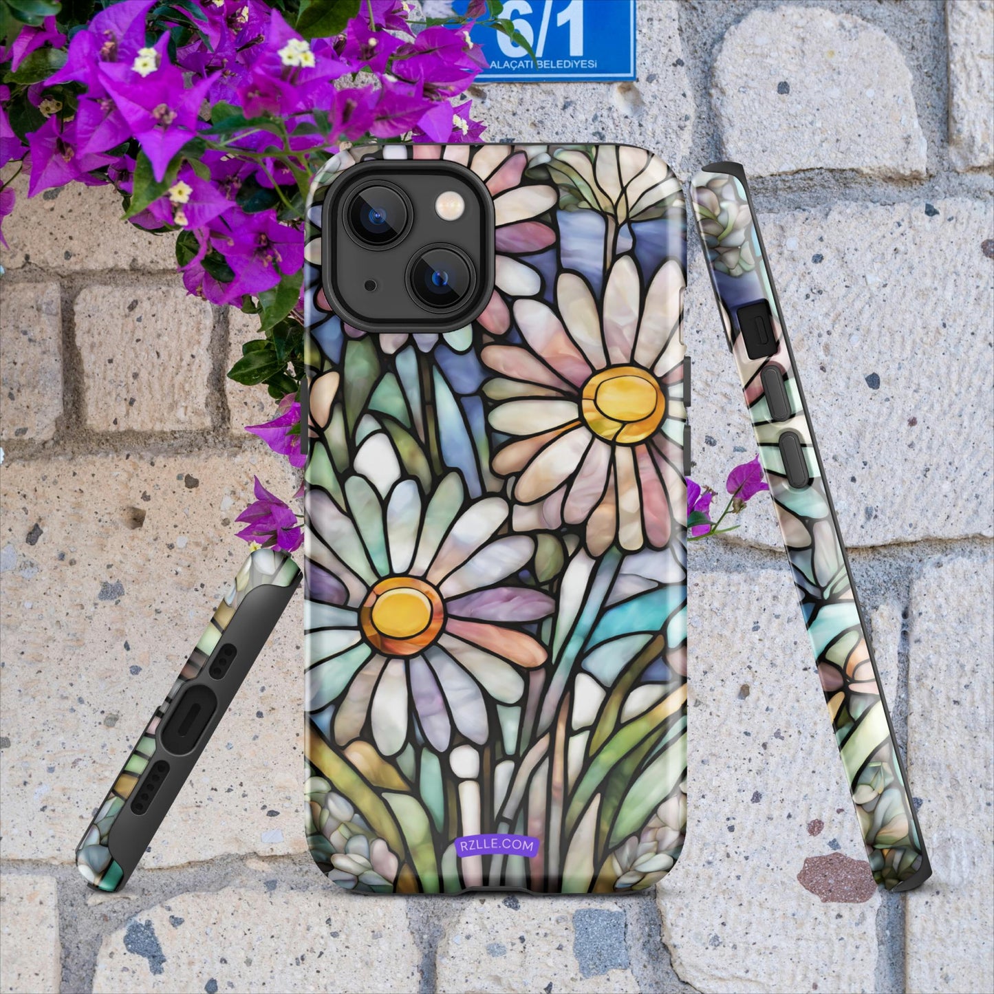 Daisy Flowers Stained Glass Tough Case for iPhone®