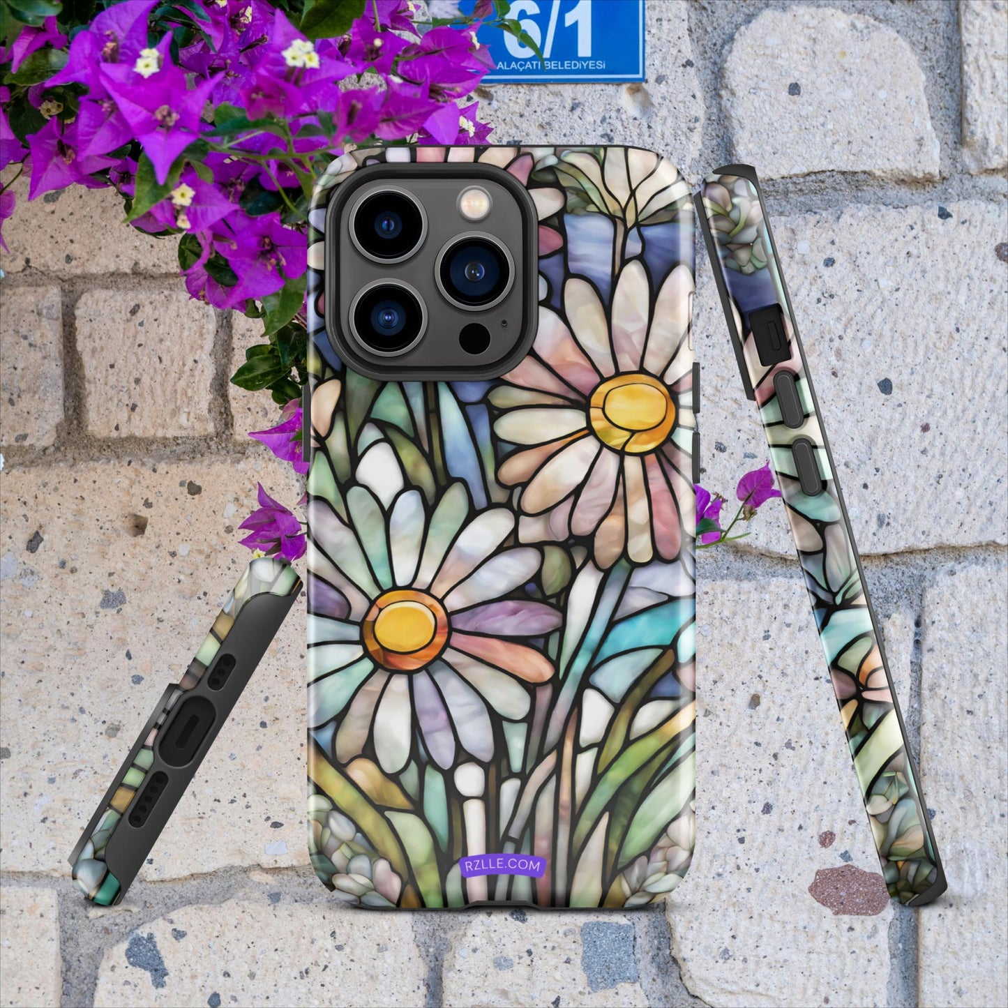 Daisy Flowers Stained Glass Tough Case for iPhone®