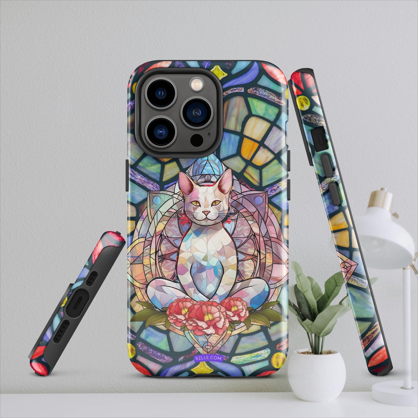 Stained Glass Zen Cat Tough Case for iPhone®