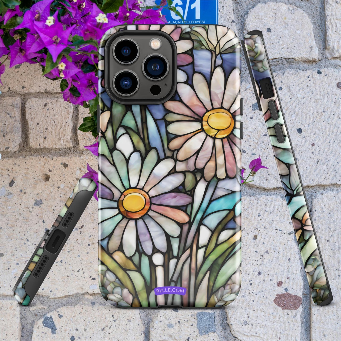 Daisy Flowers Stained Glass Tough Case for iPhone®