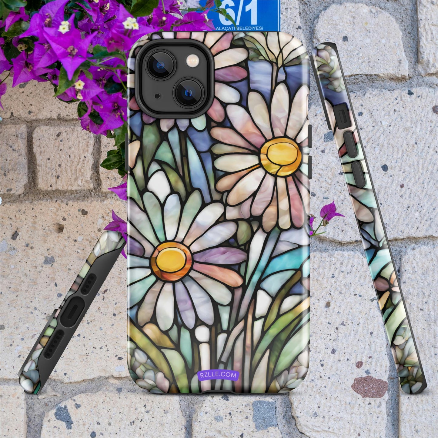 Daisy Flowers Stained Glass Tough Case for iPhone®