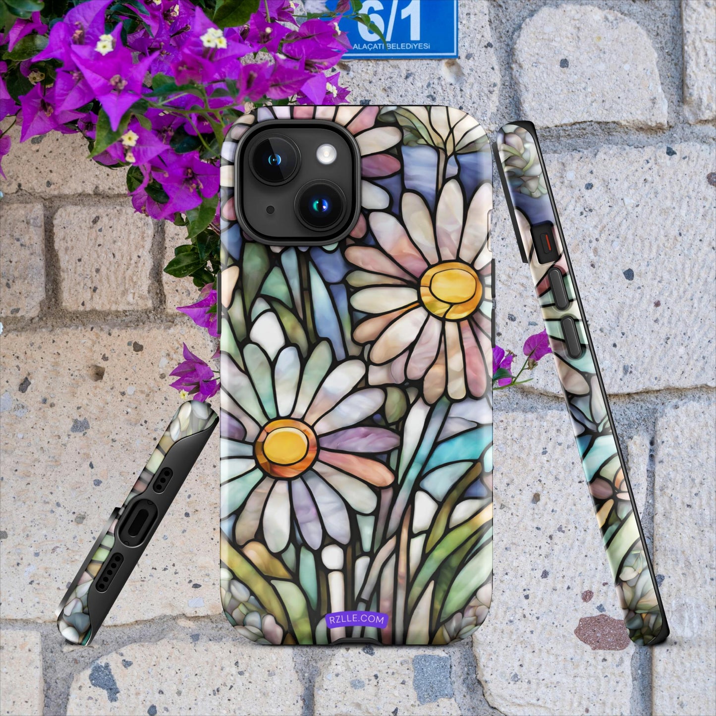 Daisy Flowers Stained Glass Tough Case for iPhone®