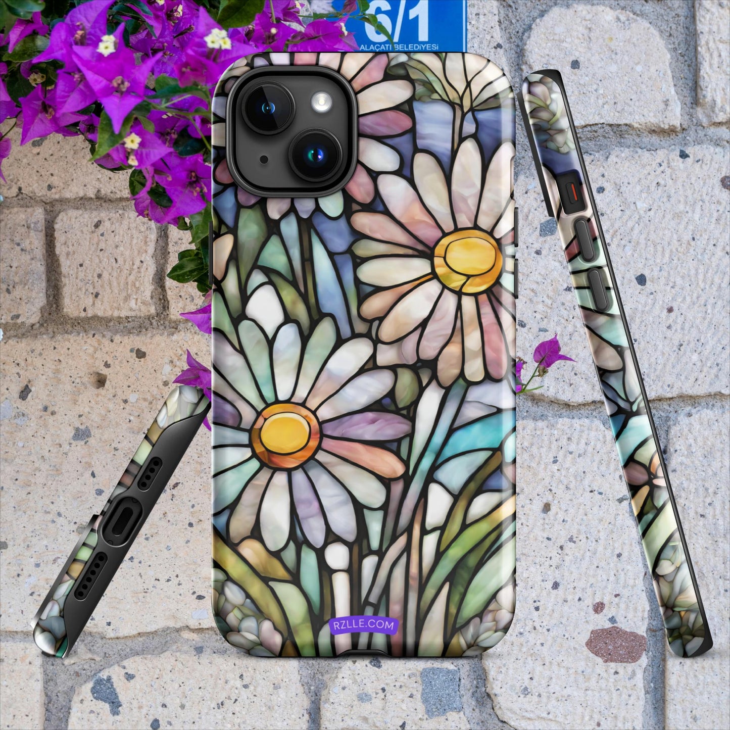 Daisy Flowers Stained Glass Tough Case for iPhone®