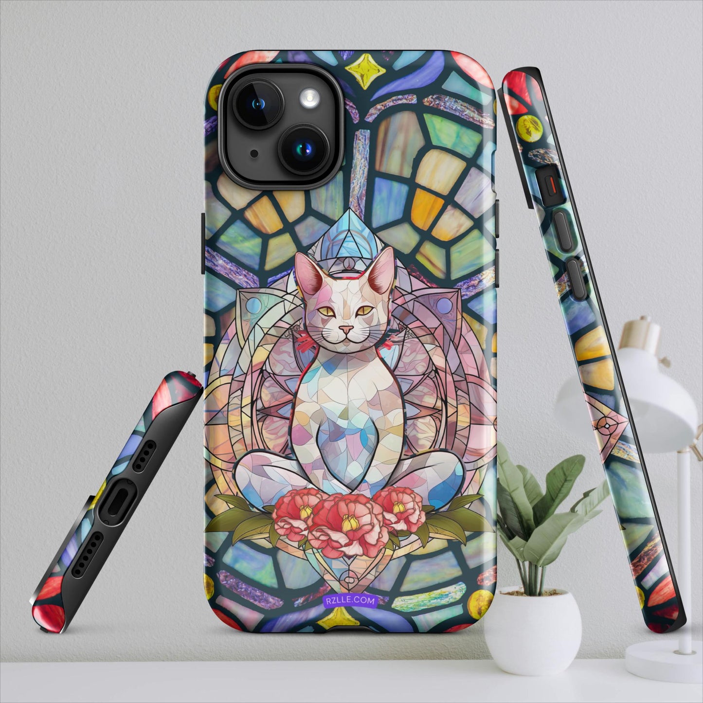 Stained Glass Zen Cat Tough Case for iPhone®