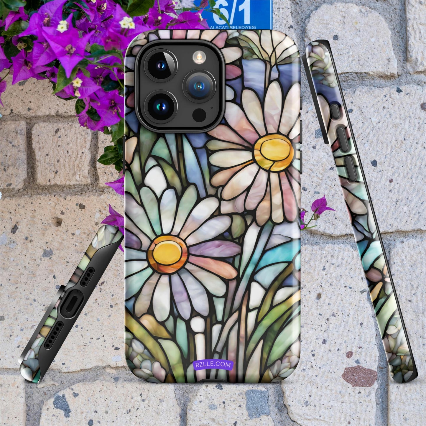 Daisy Flowers Stained Glass Tough Case for iPhone®