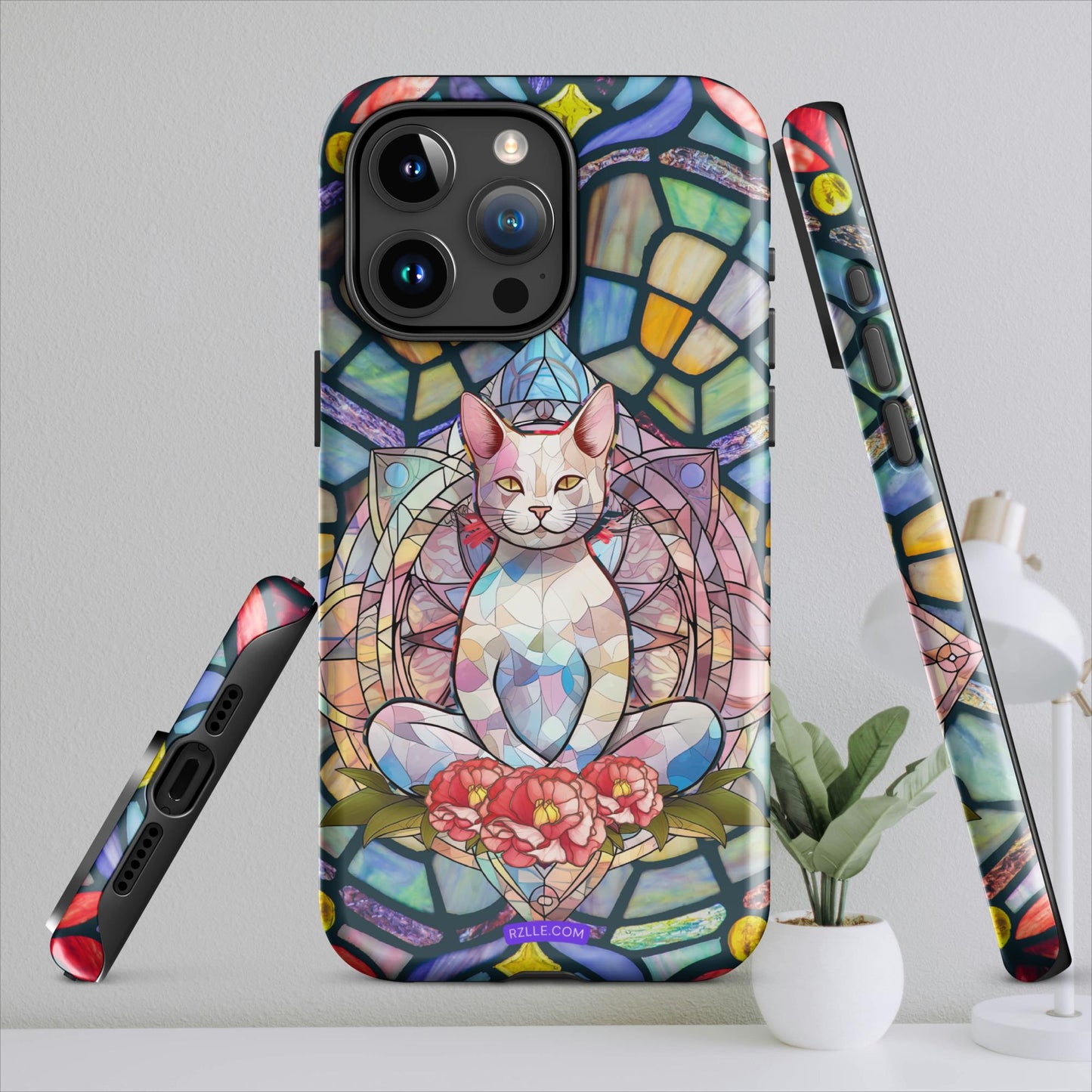 Stained Glass Zen Cat Tough Case for iPhone®