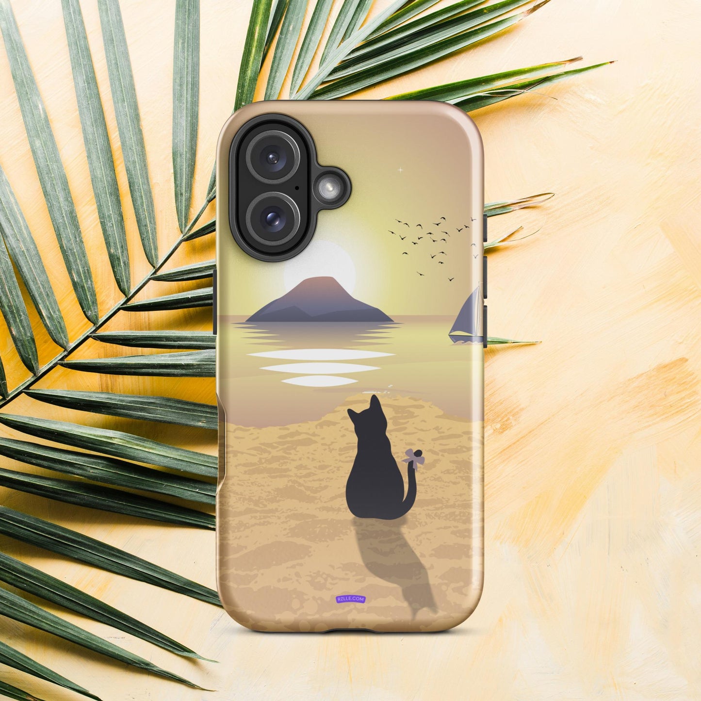 Cat & Sunset Tough Phone Case for iPhone® 15, iPhone 14, iPhone 13, iPhone 12, iPhone 11, Gift For iPhone Owners