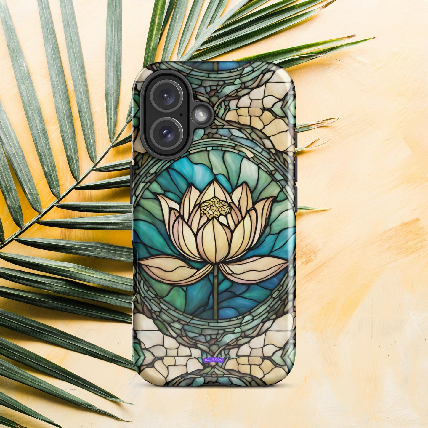 Lotus Stained Glass Tough Phone Case for iPhone® 15, iPhone 14, iPhone 13, iPhone 12, iPhone 11, Gift For iPhone Owners